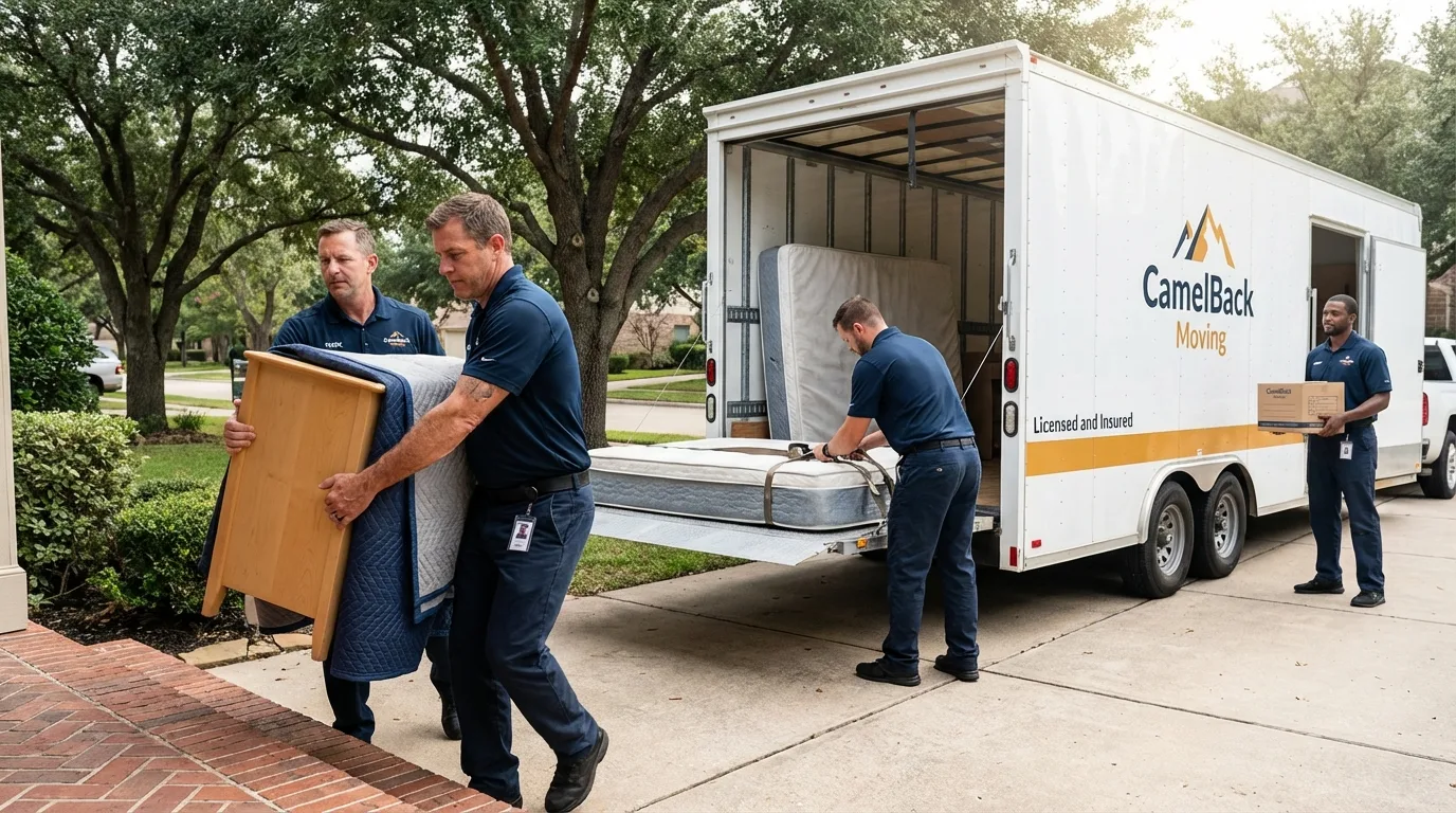 Crew loading residential truck for cross-state move from Galena, IL